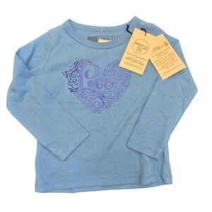 Kidential Organic Cotton Long Sleeve Blue T-Shirt With Love Heart Design